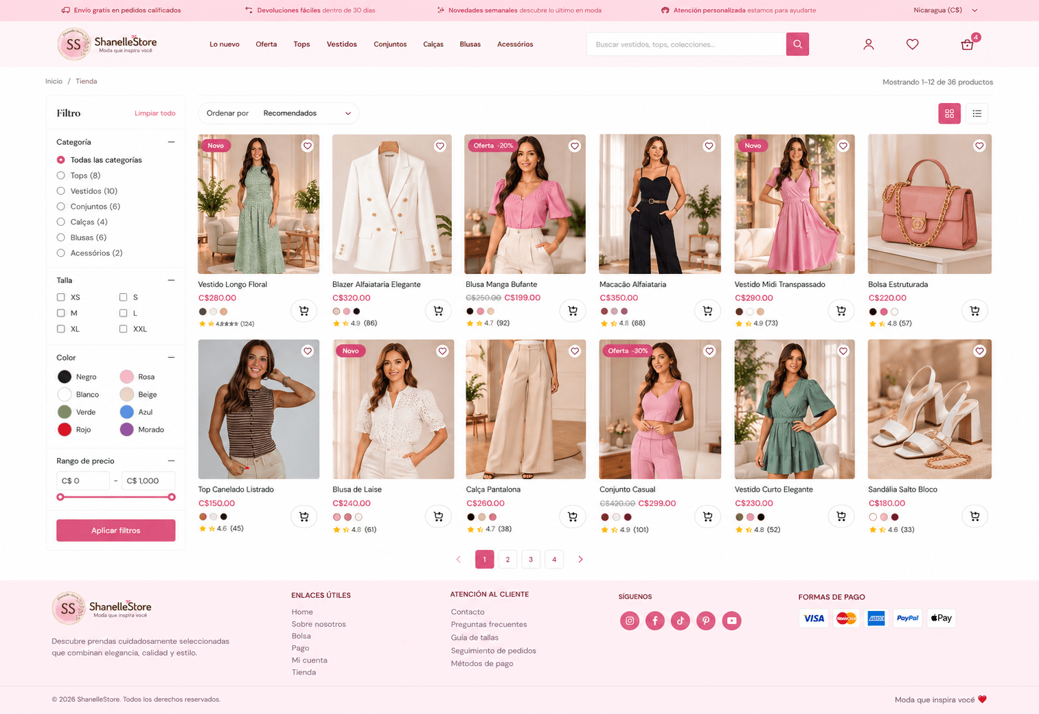 ShanelleStore shop page